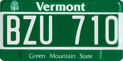 VT license plate BZU710