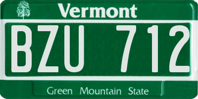 VT license plate BZU712