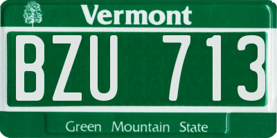 VT license plate BZU713