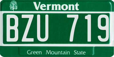 VT license plate BZU719