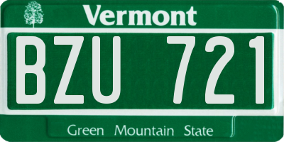 VT license plate BZU721