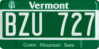 VT license plate BZU727
