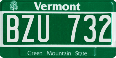 VT license plate BZU732
