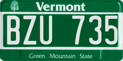 VT license plate BZU735