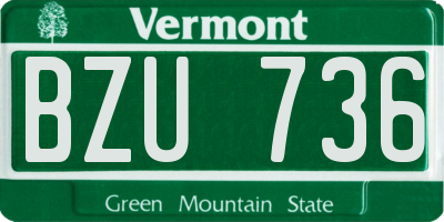 VT license plate BZU736