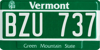 VT license plate BZU737