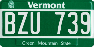 VT license plate BZU739