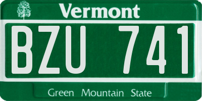 VT license plate BZU741