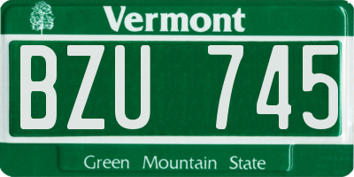 VT license plate BZU745