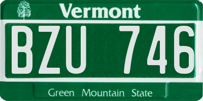 VT license plate BZU746