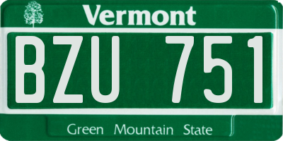 VT license plate BZU751