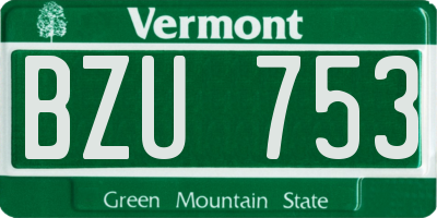 VT license plate BZU753