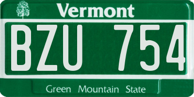VT license plate BZU754