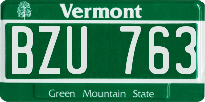 VT license plate BZU763
