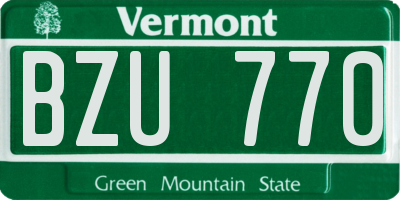 VT license plate BZU770