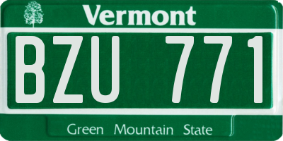 VT license plate BZU771