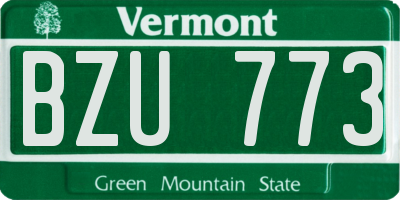 VT license plate BZU773