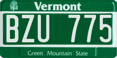 VT license plate BZU775
