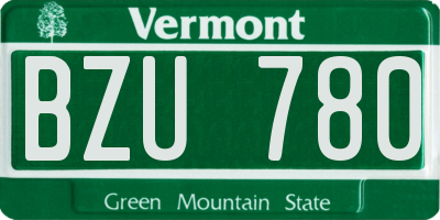 VT license plate BZU780
