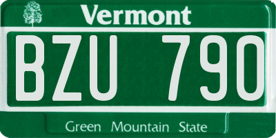 VT license plate BZU790