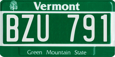 VT license plate BZU791