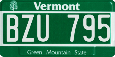 VT license plate BZU795