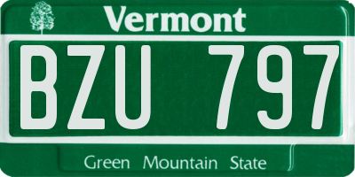 VT license plate BZU797