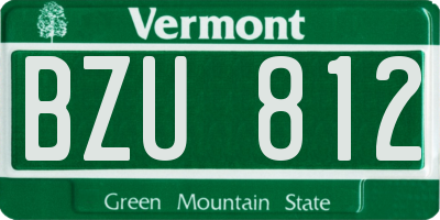 VT license plate BZU812