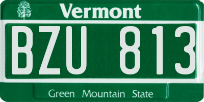 VT license plate BZU813