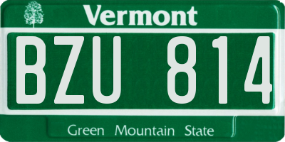 VT license plate BZU814