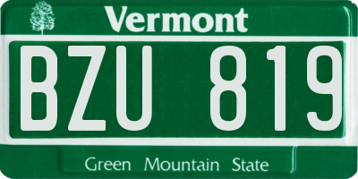 VT license plate BZU819