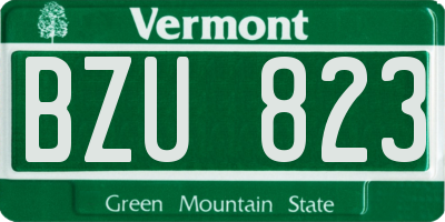 VT license plate BZU823