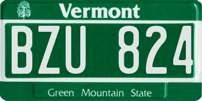 VT license plate BZU824