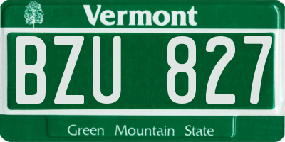 VT license plate BZU827