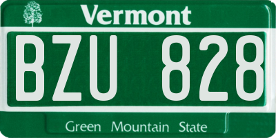 VT license plate BZU828