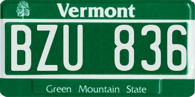 VT license plate BZU836