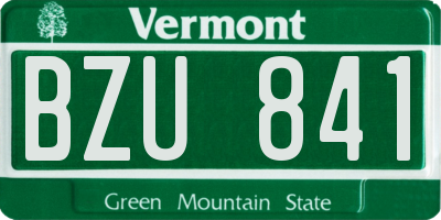 VT license plate BZU841