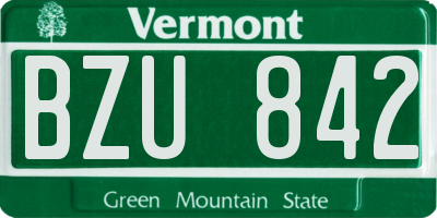 VT license plate BZU842
