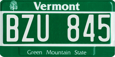 VT license plate BZU845