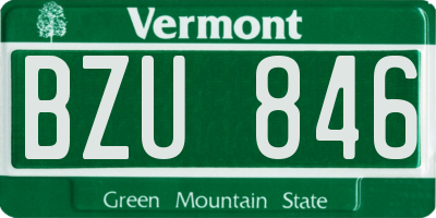 VT license plate BZU846