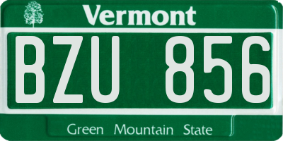 VT license plate BZU856