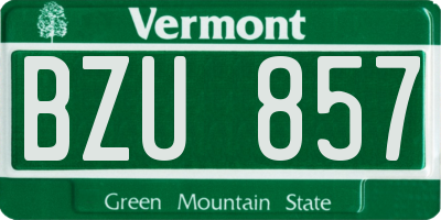 VT license plate BZU857