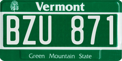 VT license plate BZU871