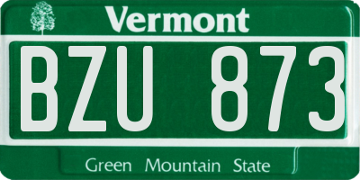 VT license plate BZU873