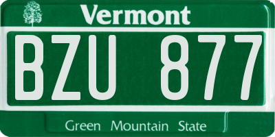 VT license plate BZU877