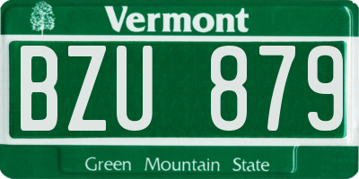 VT license plate BZU879