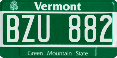 VT license plate BZU882
