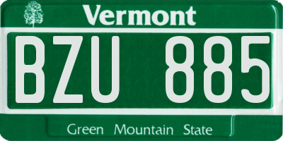 VT license plate BZU885