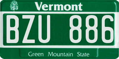 VT license plate BZU886