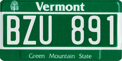 VT license plate BZU891